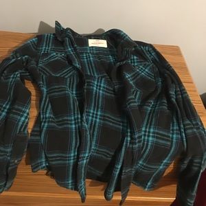Youth Large Blue Black Comfy Flannel